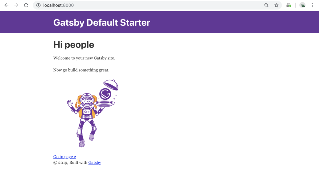 gatsby default starter unchanged