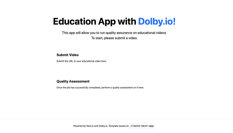Dolby.io Next.js App