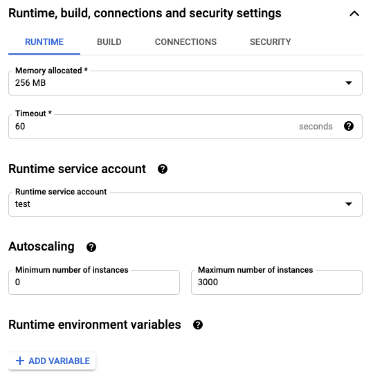 gcp cloud functions runtime