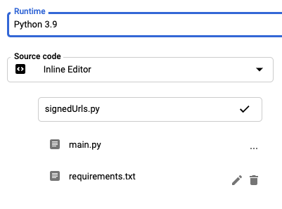 gcp cloud functions signed urls