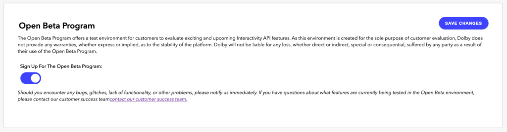 Dolby.io Open Beta