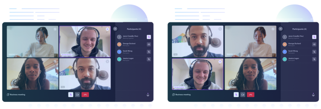 Video chat clients require individual spatial audio scenes