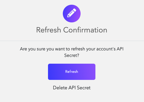 Refresh API Secret