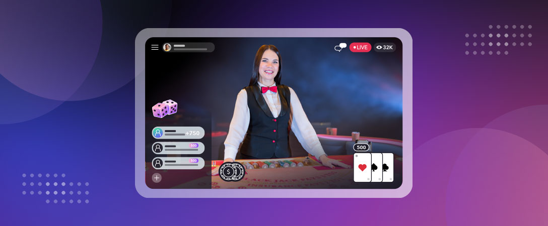female blackjack dealer live stream