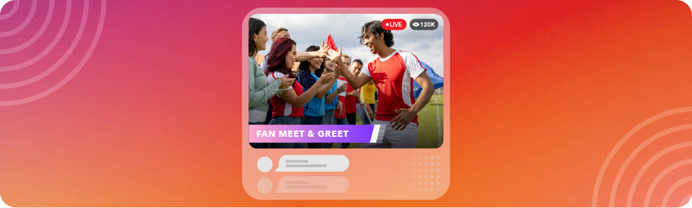 live stream of soccer athlete meeting fans with live chat
