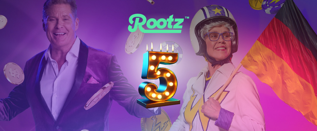 Rootz logo with 5 number with candles