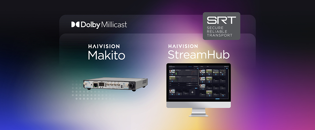  SRT alliance, Haivision, Streamhub, and Dolby Millicast logo