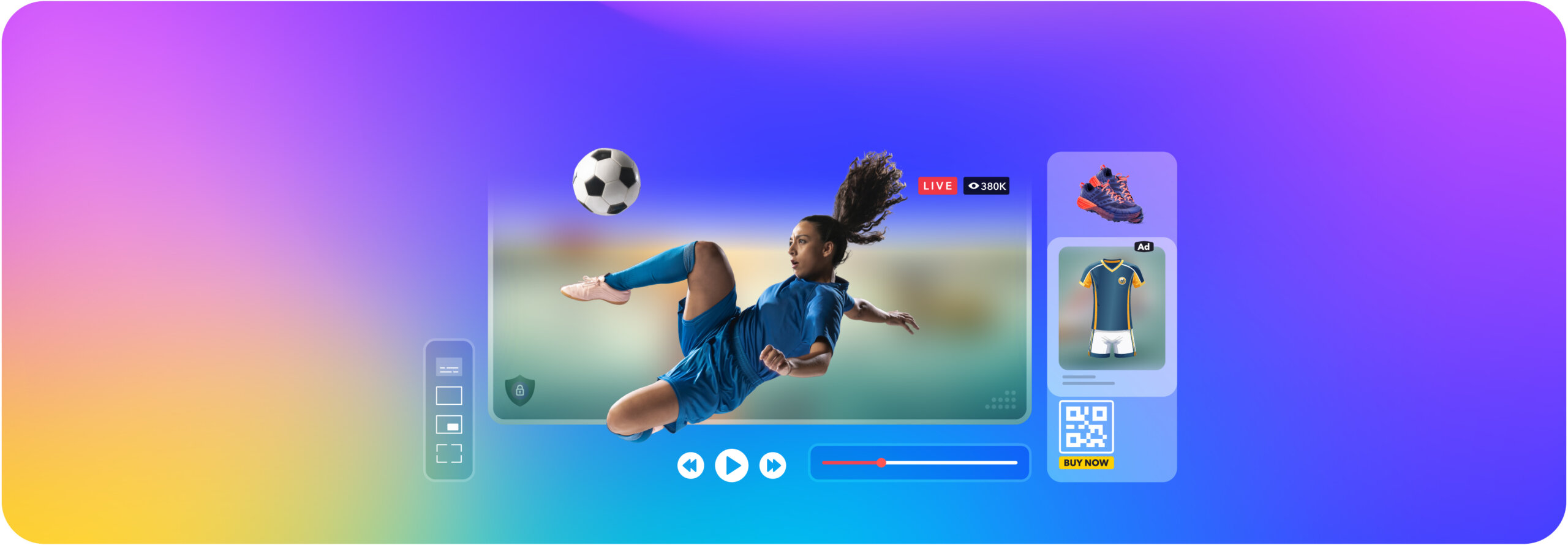 Stream of women's football/soccer game on video player